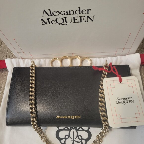 Alexander McQueen Black Four Knuckle Wallet on a Chain - NWT - Picture 4 of 9